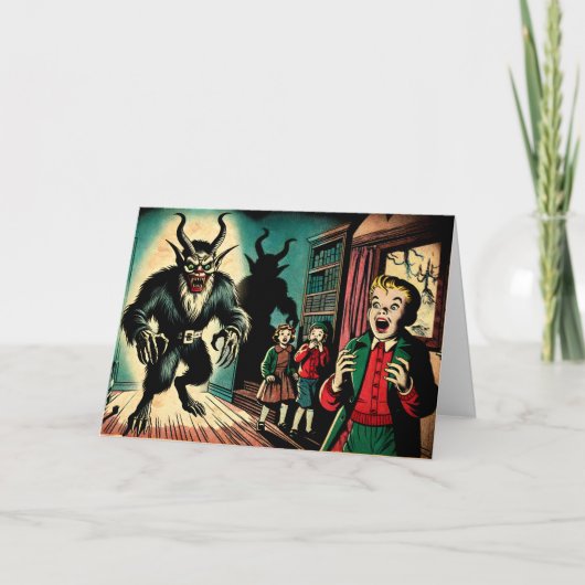 Retro Krampus Kaart (Voorkant)