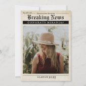 Retro krant 3 foto's Afstuderen Kaart (Achterkant)