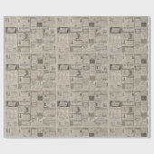 Retro Krantencadeaus Cadeaupapier (Vlak)