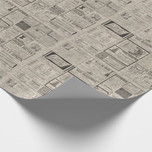  Retro Krantencadeaus Cadeaupapier (Hoek)