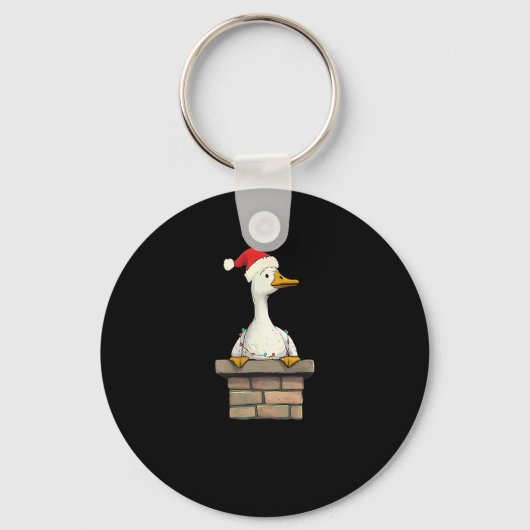 Retro Kreeg Te Gekke Kerst Grappig Santa Gekke Go Sleutelhanger (Voorkant)