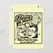 Retro krijgt Lucky Beer Card (nieuw en verbeterd) Briefkaart (Voorkant / Achterkant)