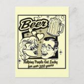 Retro krijgt Lucky Beer Card (nieuw en verbeterd) Briefkaart (Voorkant)
