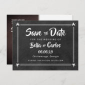 Retro Krijtbord Cupido's Save the Date Briefkaart (Voorkant / Achterkant)