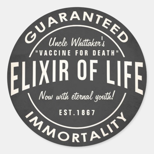 Retro krijtbord Elixir of life potion sticker (Voorkant)