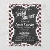 Retro krijtbord look; Dark Sienna Chevron Uitnodiging Briefkaart (Voorkant)