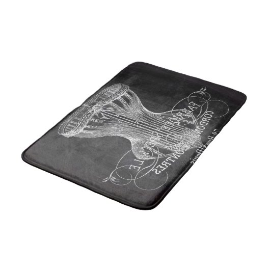 Retro krijtbord scripts victoriaanse lingerie kors badmat (Gekanteld)