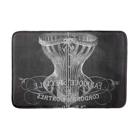 Retro krijtbord scripts victoriaanse lingerie kors badmat (Voorkant)