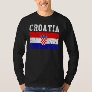 Retro Kroatische vlag Kroatische roots T-shirt