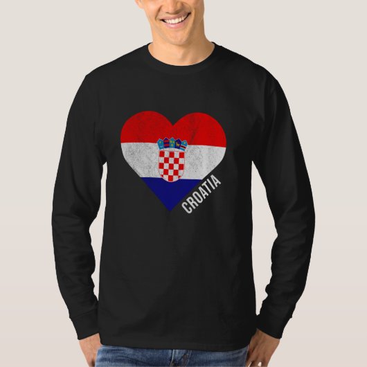 Retro Kroatische vlag T-shirt (Voorkant)