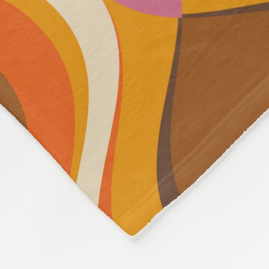 Retro krommen naadloos patroon. Stijlscherm van 70 Fleece Deken (Hoek)