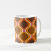 Retro krommen naadloos patroon. Stijlscherm van 70 Koffiemok (Voorkant rechts)