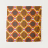 Retro krommen naadloos patroon. Stijlscherm van 70 Wandkleed (Voorkant (horizontaal))