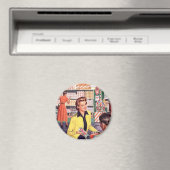 Retro Kruidenier Winkel winkelen blij shopper Cade Magneet (Insitu (Vaatwasser))