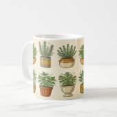 Retro-Kruidentuinmok — Botanische koffiemok (Voorkant links)