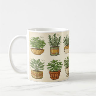 Retro-Kruidentuinmok — Botanische koffiemok