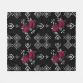 Retro  kruissteek waterverf rozen fleece deken (Voorkant (Horizontaal))