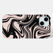 Retro Krullen Zwart & Beige Case-Mate iPhone Case (Achterkant (horizontaal))