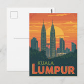 Retro Kuala Lumpur Petronas Towers Briefkaart (Voorkant / Achterkant)