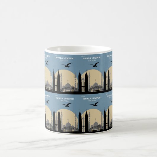 Retro Kuala Lumpur Reizen: City Skyline Magische Mok (Center)