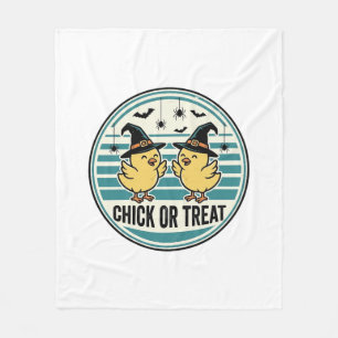 Retro Kuiken Of Behandel Halloween Kuikens Ontwerp Fleece Deken