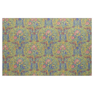 Retro Kunst & Ambacht stijl Vogels in Bomen Patroo Stof