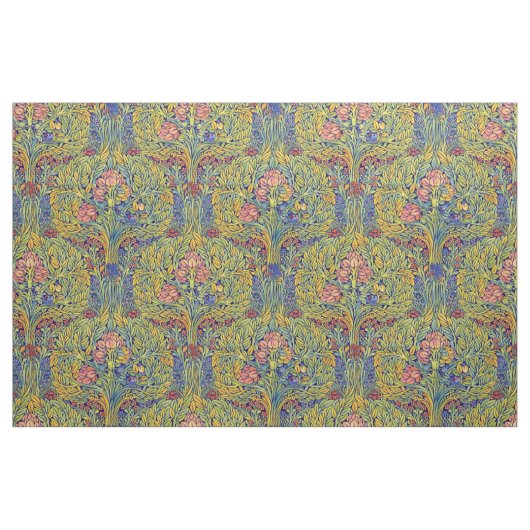 Retro Kunst & Ambacht stijl Vogels in Bomen Patroo Stof (Fat Quarter)