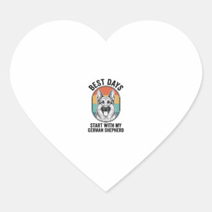 Retro Kunst Duitse Herdershond Oud Ontwerp Voor Ho Hart Sticker