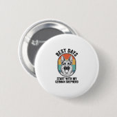 Retro Kunst Duitse Herdershond Oud Ontwerp Voor Ho Ronde Button 5,7 Cm (Voorkant /achterkant)