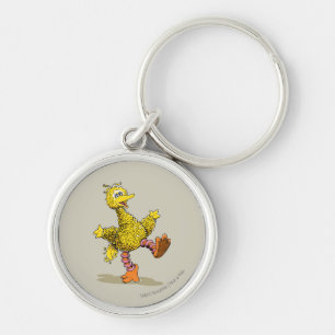 Retro Kunst Grote Vogel Sleutelhanger