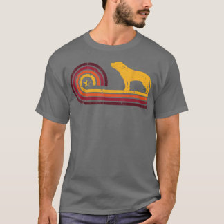 ReTRO-kunst van bultrug- of stamphondeneigenaar T-shirt