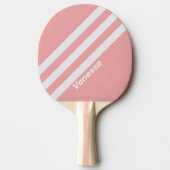 Retro Kus Drie Strepen Met Naam Tafeltennisbatje (Voorkant)