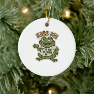 Retro Kus Me Ik Ben Iers Kikker St.Patrick's Dag Keramisch Ornament