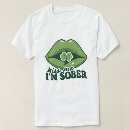 Retro kus me Ik ben nuchter T-shirt (Design voorkant)