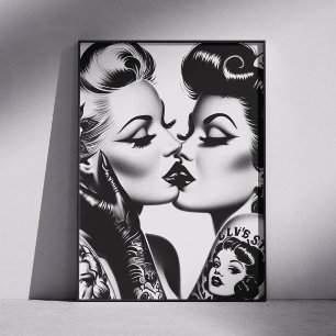 Retro kus pin-ups poster