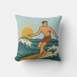 Retro Kust Cali Surfer | Omkeerbare Surfplank Kussen