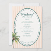Retro Kust Chic Bruidsmeisje Bachelorette Kaart (Achterkant)