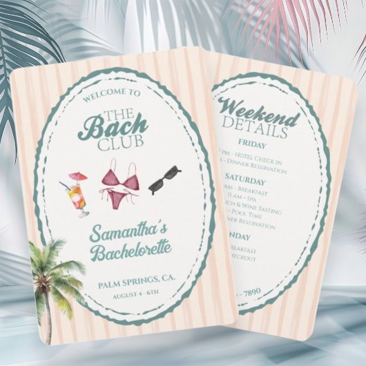 Retro Kust Chic Bruidsmeisje Bachelorette Kaart