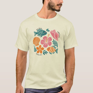 Retro Kust Zomer Eiland Paradijs T-shirt