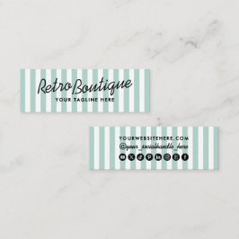 Retro kustgestreepte mini visitekaartjes