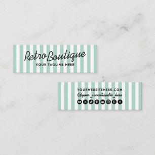 Retro kustgestreepte mini visitekaartjes