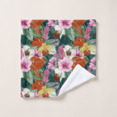 Retro Kustparadijs Bloeit Bad Handdoek (Wasdoekje)