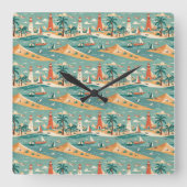 retro-kustwandklok vierkante klok (Voorkant)