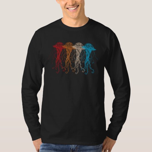 Retro kwal 70s Oceaan Zee Strand Dieren T-shirt (Voorkant)