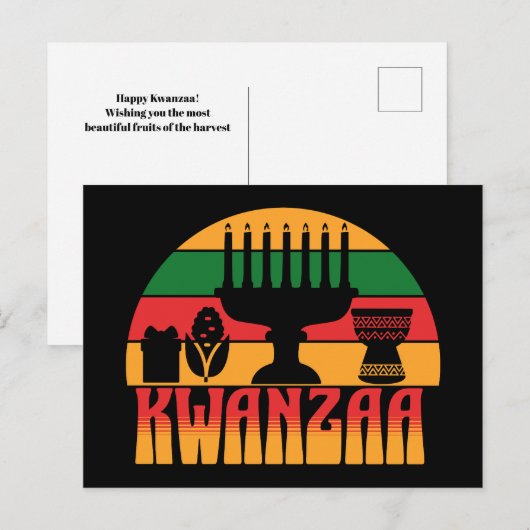Retro Kwanzaa Briefkaart (Voorkant / Achterkant)