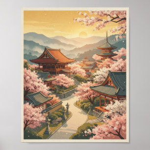 Retro Kyoto Japan Reisposter Retro Wanddecoratie Poster