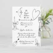 Retro La Dolce Vita bruiloft repetitie diner Kaart (Staand voorkant)