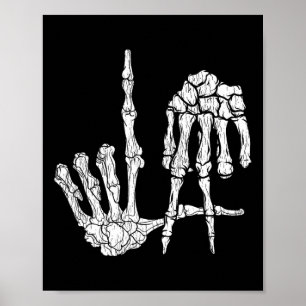 Retro La Hands Skeleton Los Angeles Handtekeningen Poster