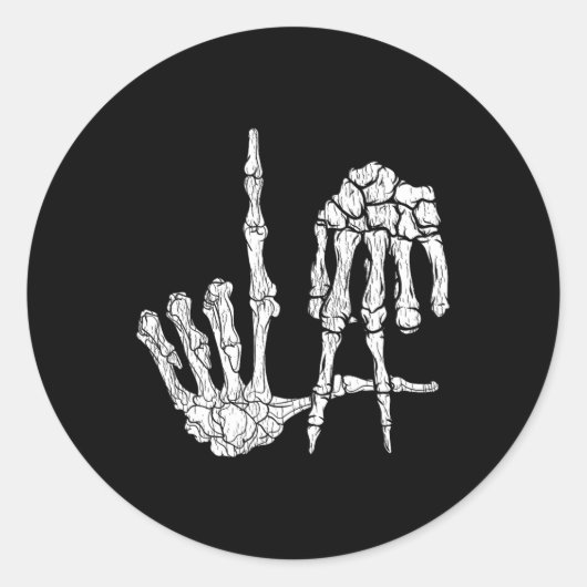 Retro La Hands Skeleton Los Angeles Handtekeningen Ronde Sticker (Voorkant)