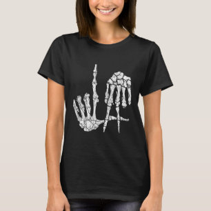 Retro La Hands Skeleton Los Angeles Handtekeningen T-shirt
